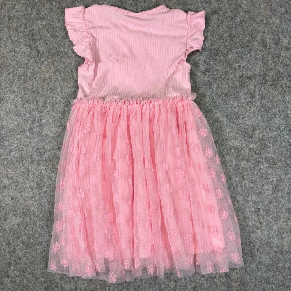 Girls 5T Easter Dress Pink Ribbed‎ Bunny Sunglasses Tutu Tulles Celebrate Easter
